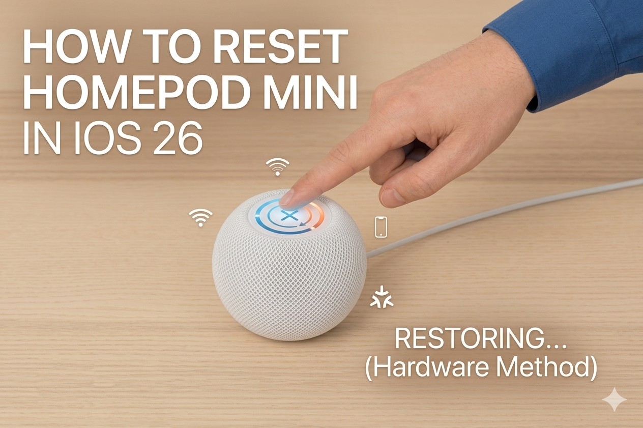 Reset HomePod mini in iOS 26
