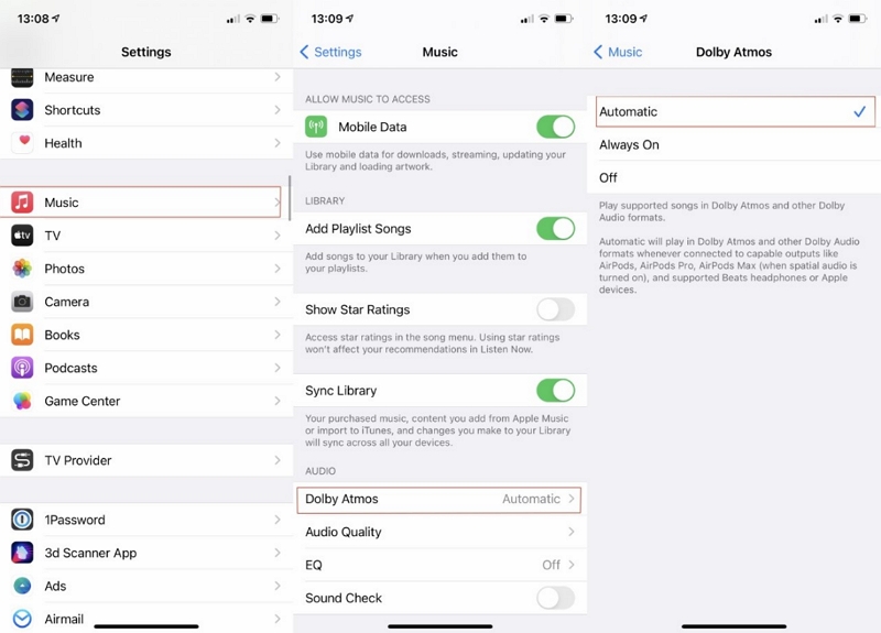 Enable Dolby Atmos on Apple Music Android